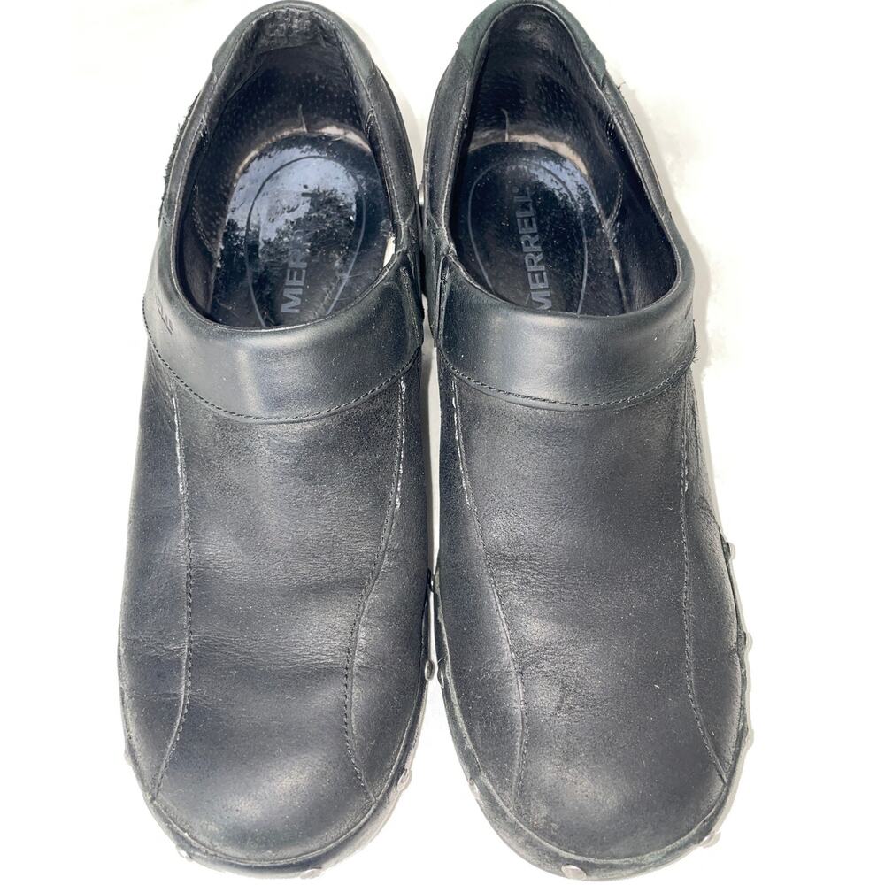 Merrell Luxe Wrap leather Clogs w/ Silver Stud Accents - Women's Size 8